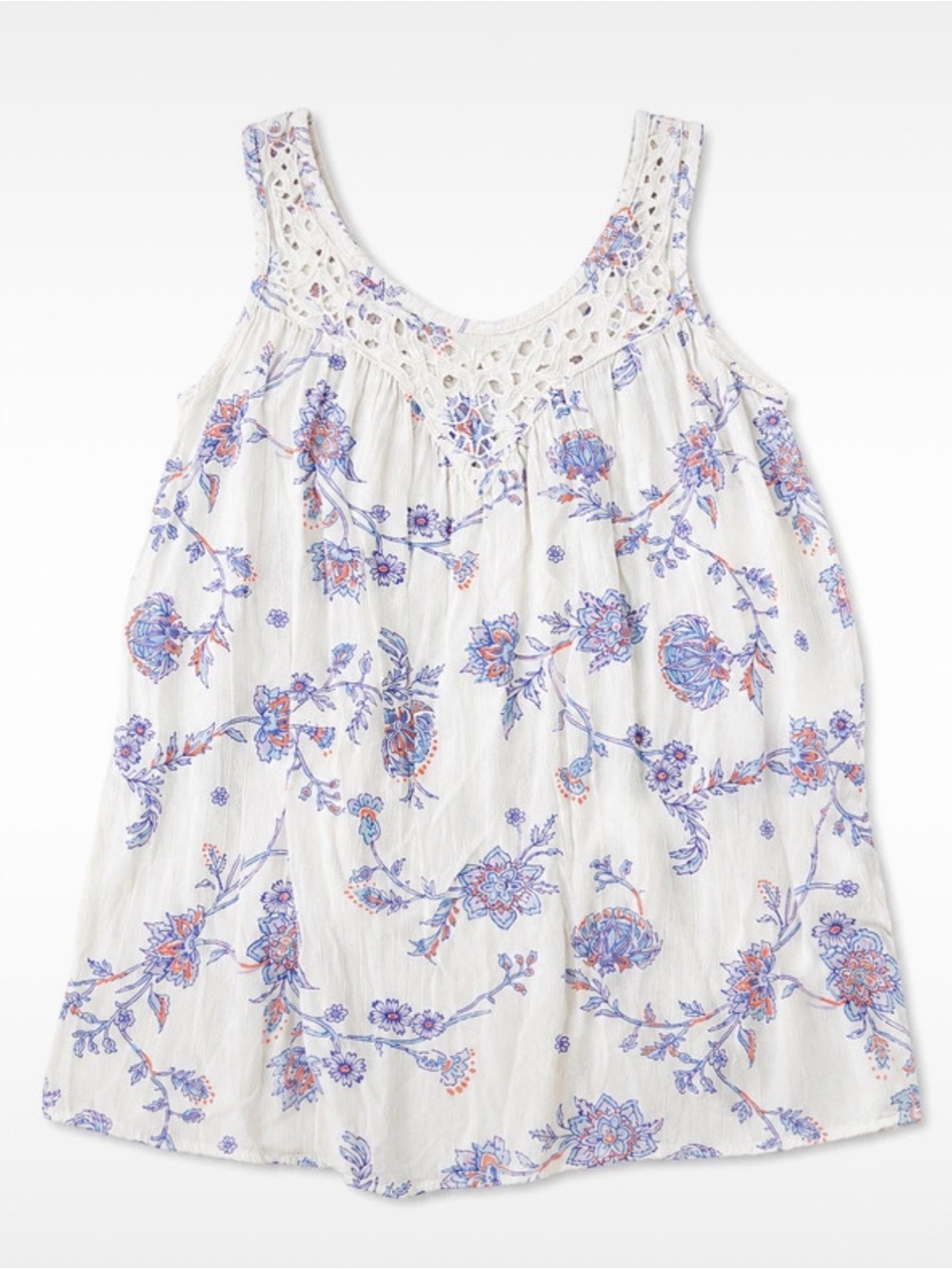 Mudd Women’s XS White Floral Crochet Lace Sleeveless Tank Top NWOT